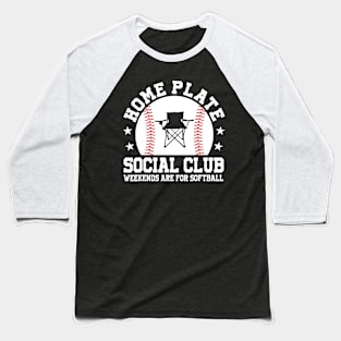 Home Plate Social Club, Midday, Softball Mom, Softball Dad, Softball Game Day, Softball Grandma, Softball Family Baseball T-Shirt